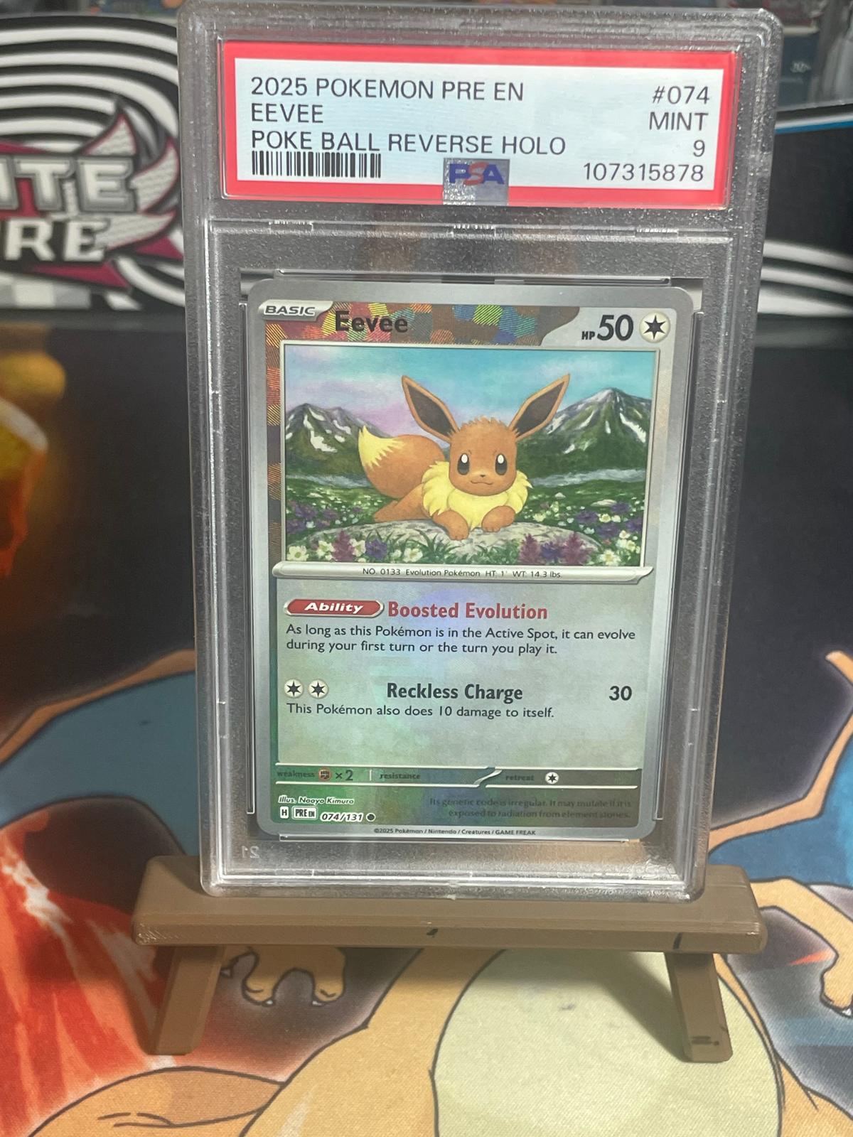 Eevee Reverse Holo Pokeball PSA 9